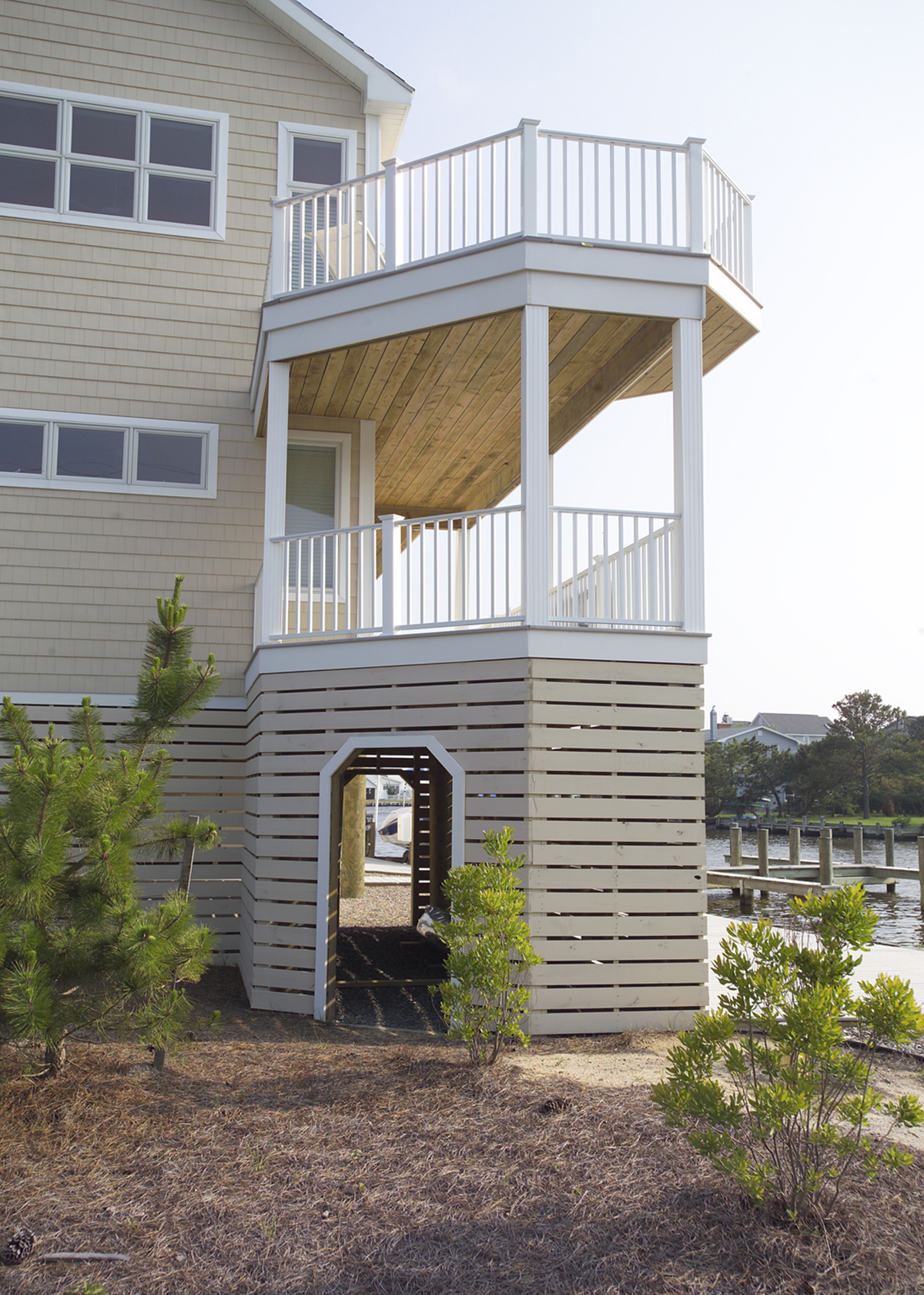 White Railing on Yellow Building